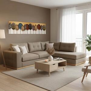 Ъглов диван ляв ъгъл Бостън Мока - Крем - Натурален 280x225x95 см