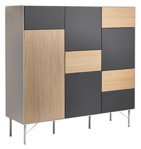 Висок скрин с дъбов декор в антрацитно-естествен цвят 136x133 cm Edge by Hammel - Hammel Furniture