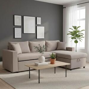 Ъглов диван Лилиан бежов 225x148x81 см