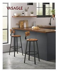 Комплект 2 бар стола Vasagle, 73 см, LBC026B01V1, Рустик кафяв