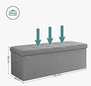 Складово пространство тип пейка, Songmics, 110 x 38 x 38 см, 120 Л, LSF77G, Сив