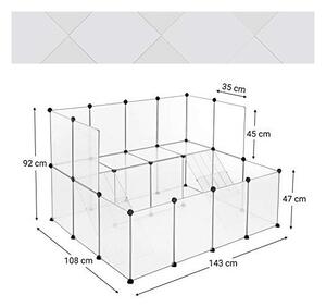 Заграждение за домашни любимци, Songmics, Бяло, LPC004W01, 143 x 108 x 92 см