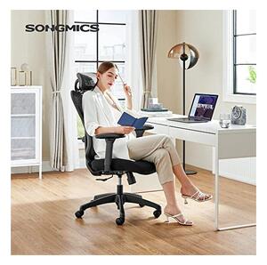 Стол за офис, Songmics, Черен, OBN063B01, 150Kg, 68 x 66 x 125 см