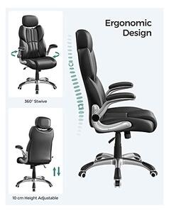 Стол за офис, Songmics, OBG65BK, Черен, 75 x 70 x 137 см