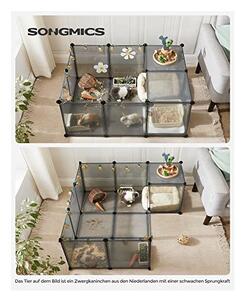 Заграждение за домашни любимци, Songmics, LPC002G01, Сиво, 143 x 73 x 46 см