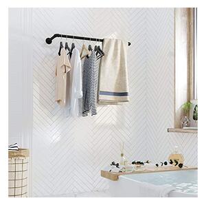 Поставка за закачалки, Songmics, Черен, HSR67BK, 92 x 30 x 7.5 см