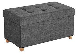 Пейка с място за съхранение, Songmics, LSF16GYZ, 300 Kg, Сив, 65L, 76 x 38 x 40 см