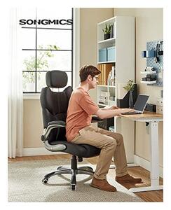 Стол за офис, Songmics, OBG65BK, Черен, 75 x 70 x 137 см