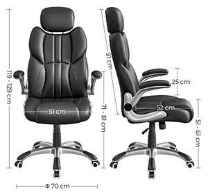 Стол за офис, Songmics, OBG65BK, Черен, 75 x 70 x 137 см