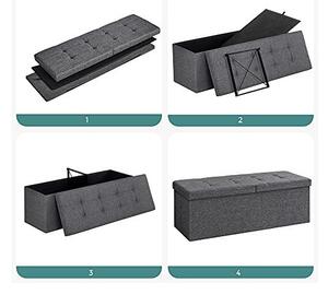 Кутия за съхранение, Songmics, LSF76GYZ, Сива, 300 кг, 110 x 38 x 38 см