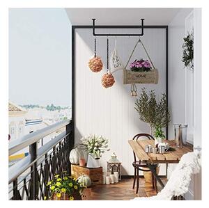 Поставка за закачалки, Songmics, Черен, HSR67BK, 92 x 30 x 7.5 см