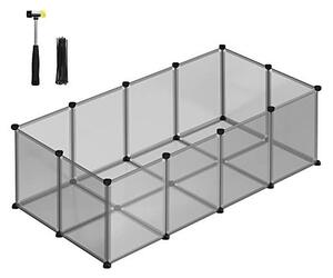 Заграждение за домашни любимци, Songmics, LPC002G01, Сиво, 143 x 73 x 46 см