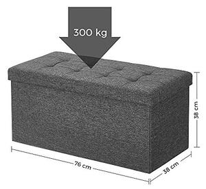 Кутия за съхранение, Songmics, 80L, 300 Kg, LSF46GYZ, 76 x 38 x 38 cm
