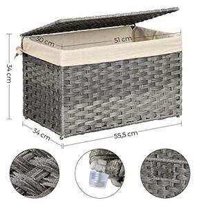 Кутия за съхранение, Songmics, RST56WG, 65 L, 55.5 x 34 x 34 см
