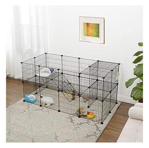 Заграждение за домашни любимци, Songmics, Черно, LPI02H, 143 x 73 x 71 см