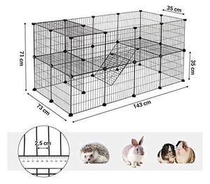 Заграждение за домашни любимци, Songmics, Черно, LPI02H, 143 x 73 x 71 см