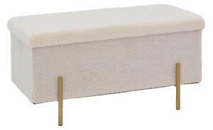 Табуретка Ziwel с покривало Teddy white gold 80x40x40 cm