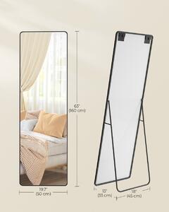 Подово огледало Черно Songmics 160x50x1,3 cm