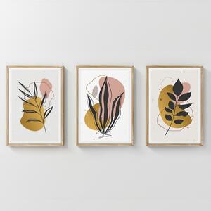 Комплект от 3 картини с рамка, Kereby, многоцветен, 33x1.5x48 см
