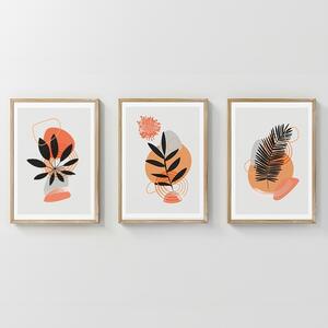 Комплект от 3 картини с рамка, Virel, многоцветен, 33x1.5x48 см