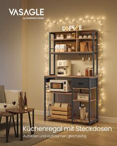 Кухненски рафт, Barnet, Vasagle, кафяв, 100x40x180,5 см