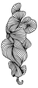 Метална декорация за стена, Bilem, черна, 0,2 x 20 x 50 см
