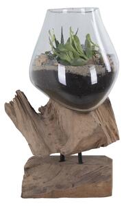 Декоративна ваза с релефни орнаменти „Waterdrop“, в естествен цвят, 15x18x25 см