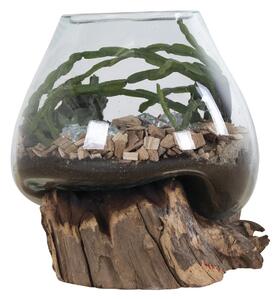 Декоративна ваза с релефни орнаменти „Waterdrop“, в естествен цвят, 20x18x20 см