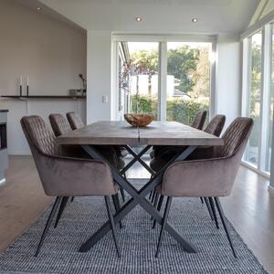 Set 7 piese Masa dining si scaune Toulon and Harbo, Bej, 200x95x87 cm
