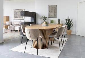 Set 7 piese Masa dining si scaune Osaka, Nuc deschis, 120x59x75 cm