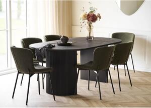 Set 7 piese Masa dining si scaune Boavista, Maro inchis, 210x59x75 cm