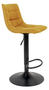 Scaun de bar tapitat Middelfart, Galben mustar, 45x43x88/108 cm
