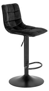 Scaun de bar tapitat Middelfart, Negru, 45x43x88/108 cm