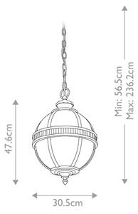 Kichler KL-HALLERON-8M-BU - Външен полилей на верига HALLERON 3xE14/40W/230V IP44