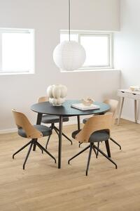 Masa dining Roxby, Negru, 76x120x120 cm