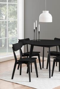 Set 5 piese Masa dining si Scaune Roxby, Negru, 76x105x105 cm