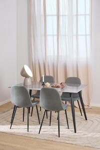 Set 5 piese Masa dining si Scaune Wicklow V5, Gri, 75x140x80 cm