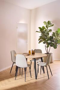 Set 5 piese Masa dining si Scaune Cadiz V1, Natural, 75x120x120 cm