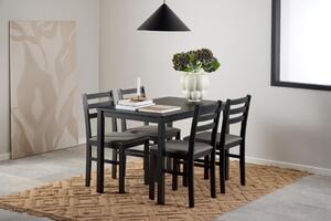 Set 5 piese Masa dining si Scaune Alicante, Negru, 74.5x110x70 cm