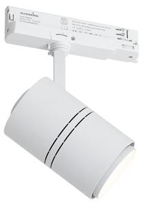Модерен релсов прожектор бял за 3-фазна релса вкл. LED - 3-Phase Ruler