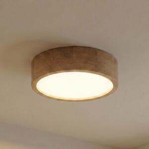 TEMAR LIGHTING Осветително тяло за таван Cleo, Ø 38 cm, 3 светлини, дъбово дърво, E27, Затъмняване, Дърво, Дневна/трапезария, Дървесина, Модерен