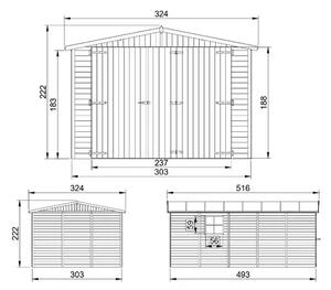 Дървен гараж – 493 х 303 см – 15 м2