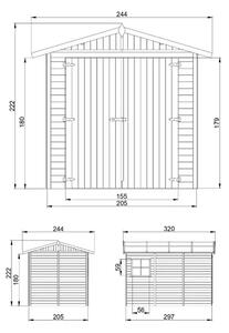 Дървен гараж – 297 х 205 см – 6 м2