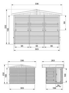 Дървен щанд за продажба – 303 х 199 см – 6 м2