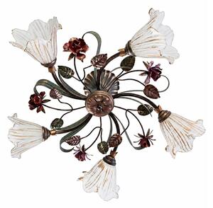 BRILAGI - Полилей за повърхностен монтаж ROSE FLOWER 5xE14/40W/230V бронзов/патина