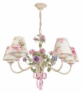 BRILAGI - Полилей на верига ROMANCE 5xE14/40W/230V пъстроцветен/бежов/патина