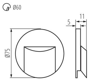 Kanlux 33334 - LED осветително тяло за стълбище ERINUS LED/0,8W/12V 3000K черно