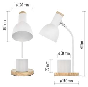 Настолна лампа POPPY 1xE27/25W/230V бяла