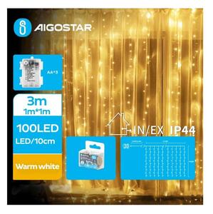 Aigostar - LED Екстериорни коледни лампички 100xLED/8 функции 3xAA 4x1 м IP44 топло бял