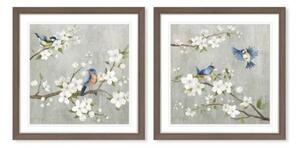 Пластно DKD Home Decor Птици (60 x 3 x 60 cm) (2 броя)